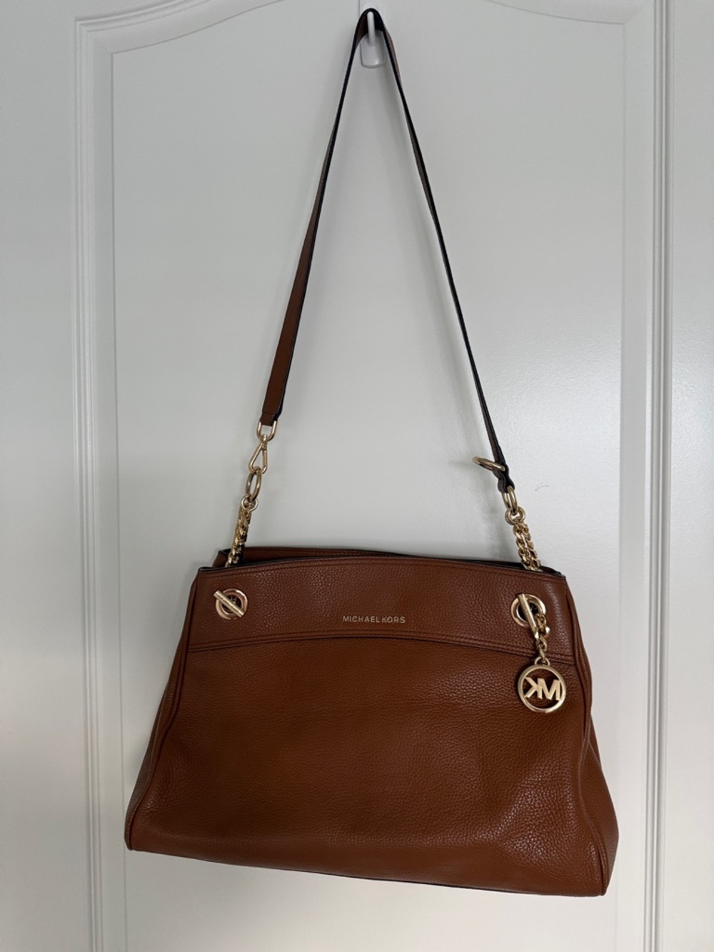 Michael Kors Jet Set Chain Legacy Shoulder Bag Chestnut Brown Pebbled Leather - Picture 6 of 16